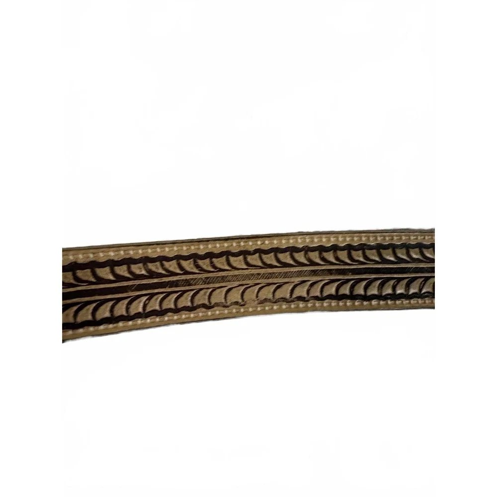 Unisex Handcrafted Leather Belt with Detailed Pattern size‎ 36